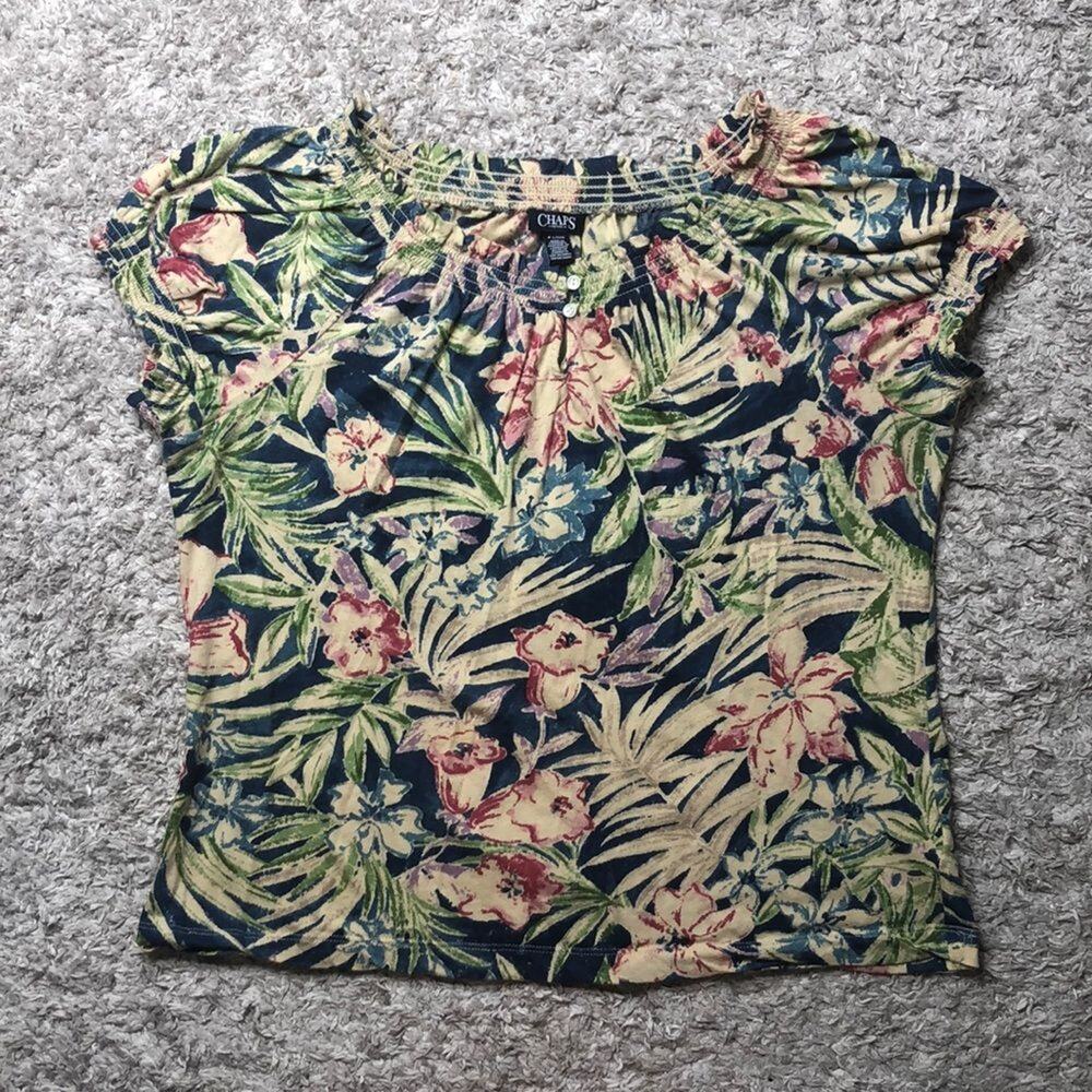Chaps floral short sleeve top